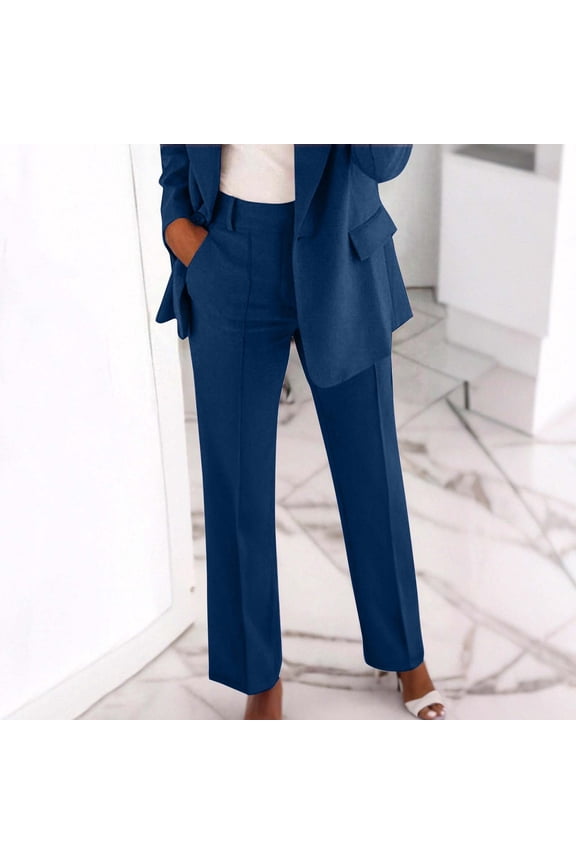 Dress Pants for Women Business Suit Pants Pleated Front Formal Office Workwear Trouser with Zipper Pockets