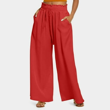 Dress Pants for Women Clearance with Pockets Elastic Loose Women’s Pants Casual Lightweight Business Work Work Pants Women Clearance Fashion