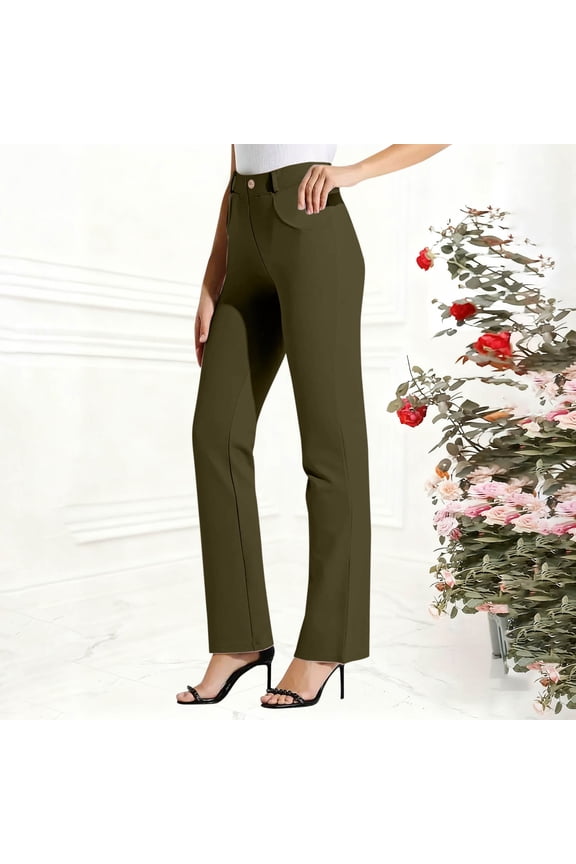 Dress Pants for Women Formal Business Stretchy Wrinkle Resistant Office Workwear Trouser with Pockets