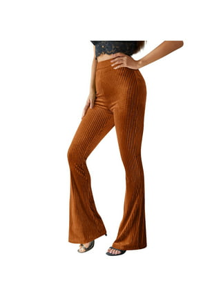 Flare Leggings for Women High Waisted Velvet Yoga Pants Tight Bootcut Dress  Pants Stretch Bell Bottom Lounge Trousers 
