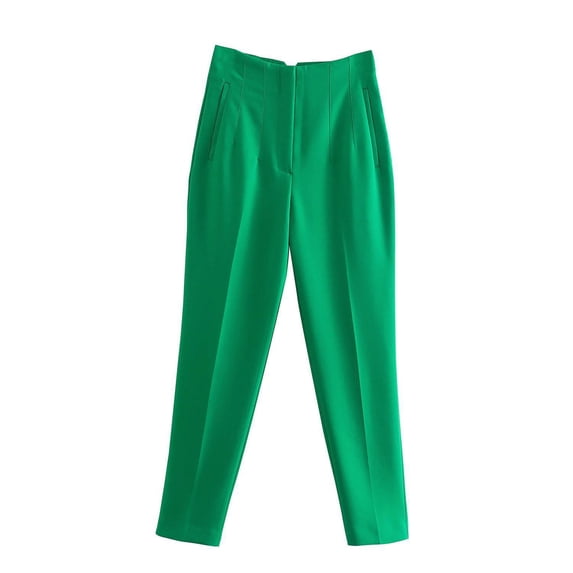 Dress Pants for Women High Waist Tummy Control Cropped Pants Slim Fit Straight Leg Trousers Casual Work Office Slacks