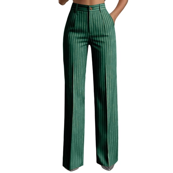 Dress Pants for Women High Waisted Elastic Waist Straight Leg Business Casual Work Office Slacks with Pockets