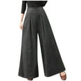 thumbnail image 1 of Dress Pants for Women High Waisted Flowy Wide Leg Pants Pleated Business Casual Suit Pants Baggy Palazzo Slacks Pants, 1 of 7