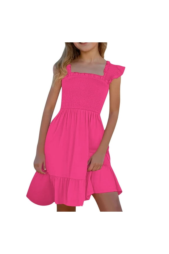 Dress Party for Girls Dress 10 Girls Summer Dresses Smocked Sleeveless With Pockets