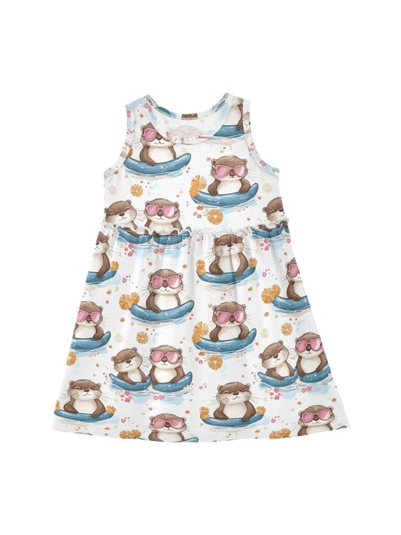 Dress Pool Float Otter Sleeveless Dress for Hem A-Line Casual Sundress