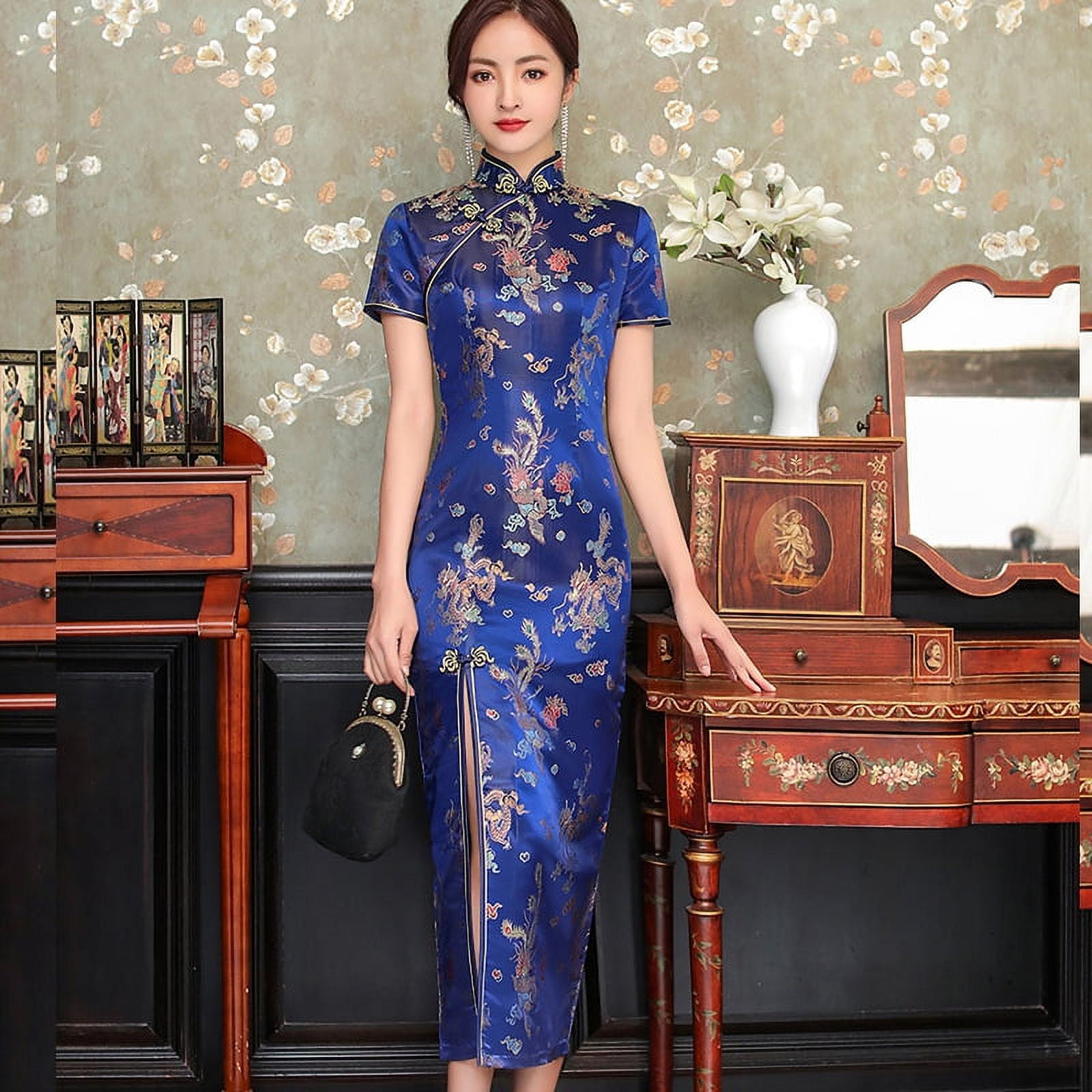 Dress Qipao Vintage Chinese National Cheongsam Dresses for Women ...