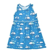 Dress Rain Sleeveless Dress for Hem A-Line Casual Sundress