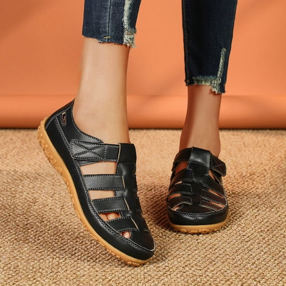 Dress Sandals for Women, Xunlbb Women's Fashion Casual Spring New Beach Round Toe Thick-Soled Sandals(Black,Size:36)