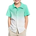 thumbnail image 1 of Dress Shirt Boys 5-6 Years Short Sleeve Button Down Gradient Shirt Dress Shirts Summer Casual Clothes, 1 of 4