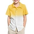thumbnail image 1 of Dress Shirt Boys 9-10 Years Short Sleeve Button Down Gradient Shirt Dress Shirts Summer Casual Clothes, 1 of 4