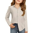 thumbnail image 1 of Dress Shirt for Girls, Crisp Collared Shirt for a Polished Look, Essential for School Dress Codes, Piano Recitals, and Family Photo Sessions,Beige,160, 1 of 4
