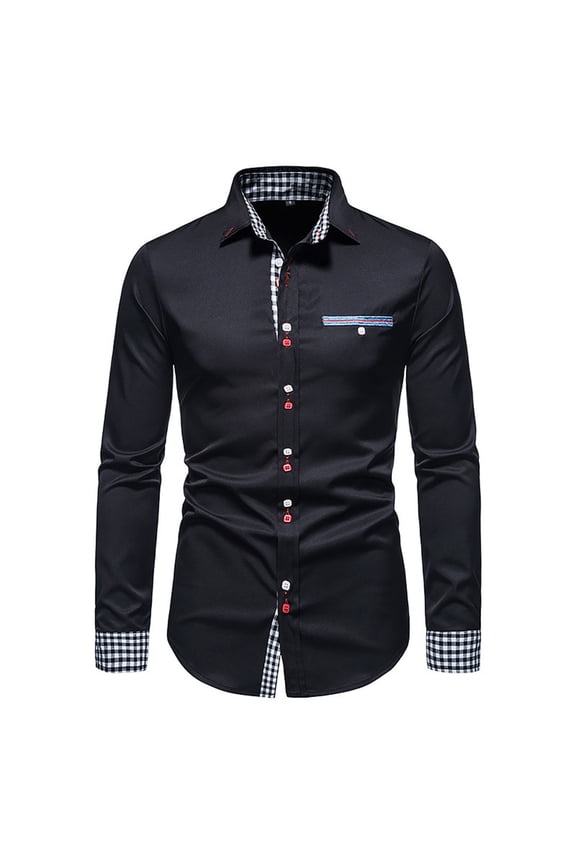 Dress Shirt for Man Long Sleeve Wrinkle Free Regular Fit Stretch Button Down Shirts