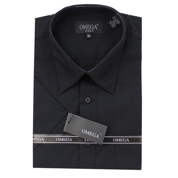 Dress Shirts - Long Sleeve - Black - 4XL