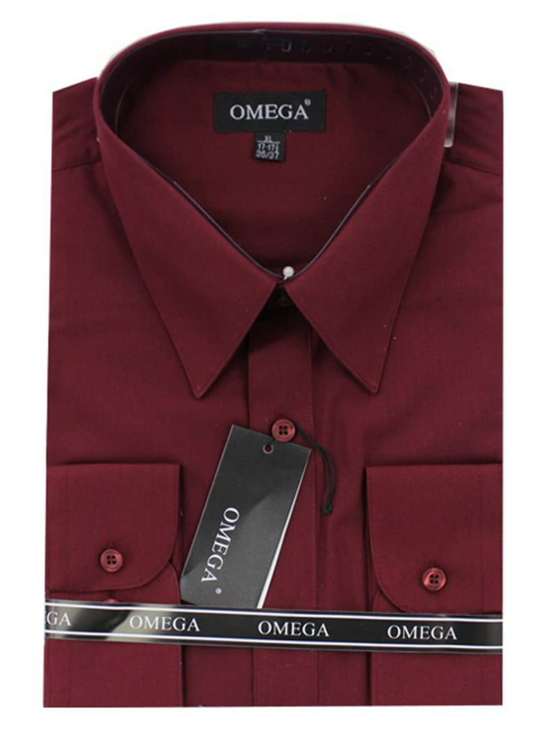 Polyester & Cotton Blend 3XL Dress Shirts - Long Sleeve with Pocket -  Burgundy - Walmart.com