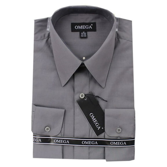 Dress Shirts - Long Sleeve - Dark Gray - 2XL