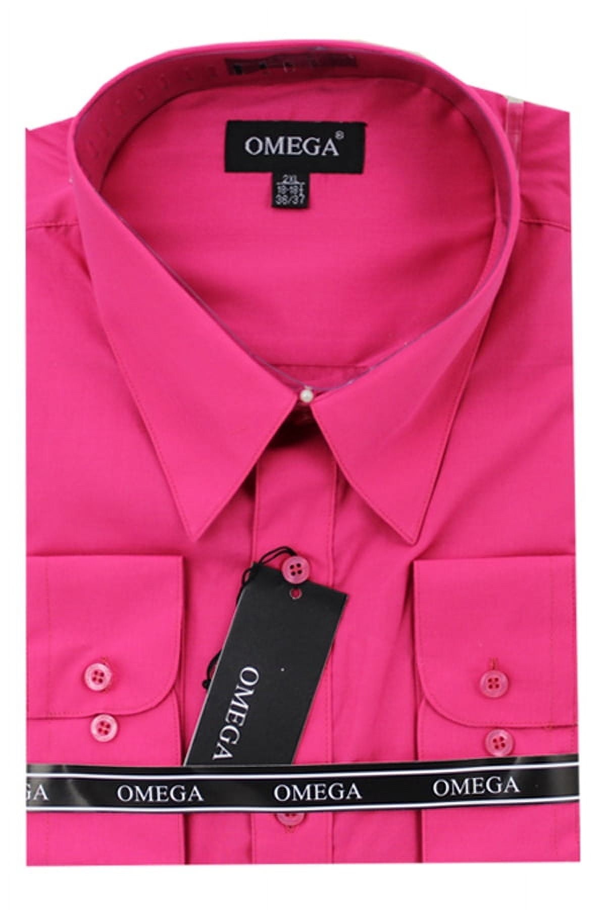 Button Up Dark Pink Long Sleeve Shirt 3XL Hot Pink Long-Sleeve
