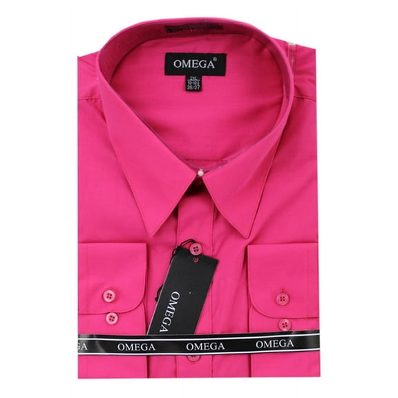 Dress Shirts - Long Sleeve - Hot Pink - 3XL