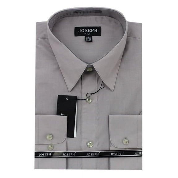 Dress Shirts - Long Sleeve - Light Gray - 3XL