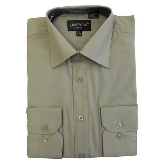 Dress Shirts - Long Sleeve - Olive Green - S