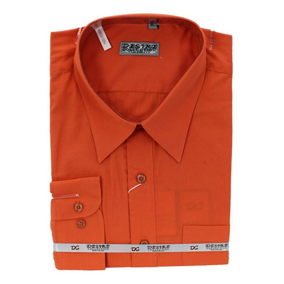 Dress Shirts - Long Sleeve - Orange - L