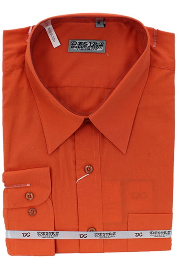 Dress Shirts - Long Sleeve - Orange - XL