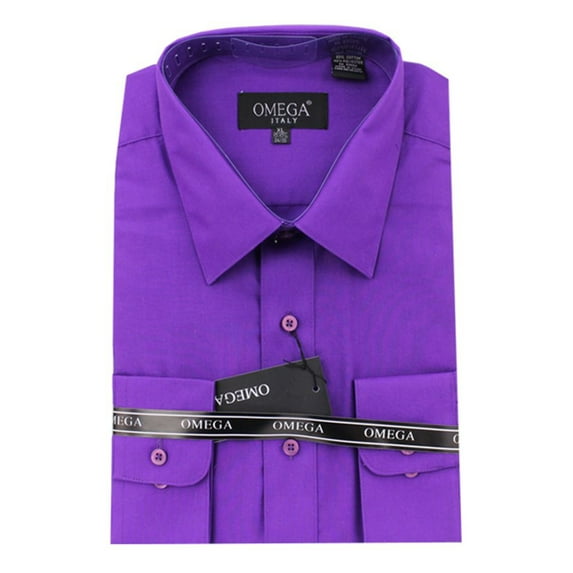 Dress Shirts - Long Sleeve - Purple - 2XL