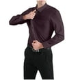thumbnail image 1 of Dress Shirts for Men Business Casual Long Sleeve Tshirts Shirt Slim-Fit Button-Down Collar Solid Color Lightweight Office Work T-Shirts Tops, 1 of 4