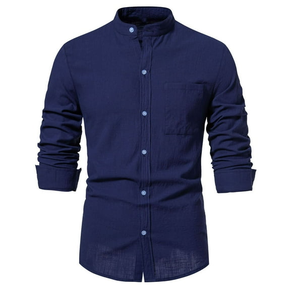 Dress Shirts for Men Long Sleeve Casual Button Down Shirts Wrinkle Free Men's Dress Shirts Linen Shirts Fashion Beach Summer Shirt Stretch Travel Dress Shirt