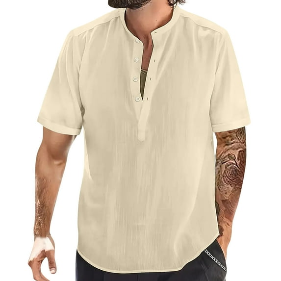 Dress Shirts for Men Short Sleeve Men Button Up Shirts Short Sleeve Mens Summer Button Up Shirts Henley Short Sleeve Shirts for Men Today's Deals of The Day