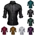 Dress Shirts Mens Paisley Wedding Party Formal Button Down Shirt ...