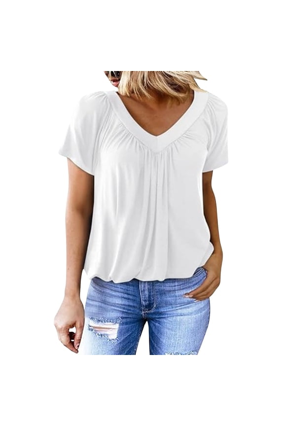 Dress Shirts for Women Womens Summer Blouse Summer Tees Summer Blouses Chiffon Blouse Cute Blouses for Women Tunic Tops Oversized Shirt Womens Tshirts Interview Outfits Womens Tees White M
