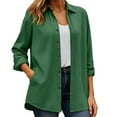thumbnail image 1 of Dress Shirts for Women, Yigetop Womens Classic Fit Dress Shirts Long Sleeve Button Down Wrinkle Solid Casual Work Blouse Top Button Up Shirt Women Green L, 1 of 5