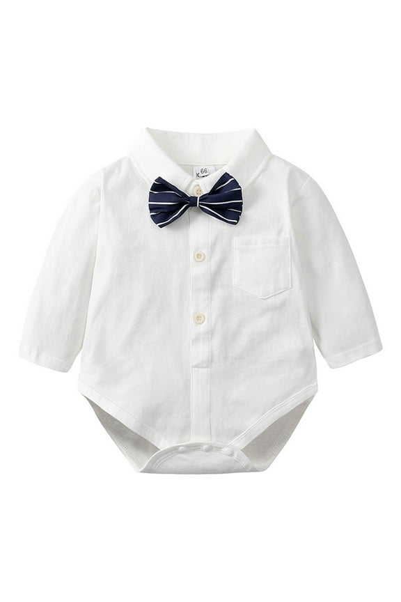 Dress Shirts for Boy Baby Long Sleeve White Shirt Boys Button Down Shirt School Uniform Shirts for Boys 9-12 Months