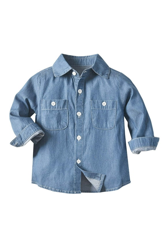 Dress Shirts for Boy Kids Blue Dress Shirt for Boys Button Up Shirt 6-7 Years Boys Clothes