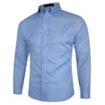 thumbnail image 1 of Dress Shirts for Men 2025 Fashion Pure Colour Tops Long Sleeve Turndown Collar Shirt Comfy Casual Tee., 1 of 3