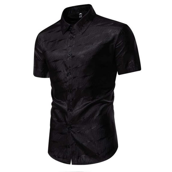 Dress Shirts for Men Button-Down Collared Short Sleeve Slim-Fit Tshirts Shirts Mens Trendy Going Out Office Work Tees Tops Clearance Sales