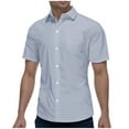 thumbnail image 1 of Dress Shirts for Men Button Sleeved Business Solid Color Casual Comfortable Short Sleeved Lapel Button Down Tops Sizes XXL, 1 of 7