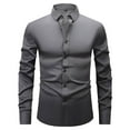 thumbnail image 1 of Dress Shirts for Men Lightweight Long Sleeve Tshirts Shirt Button-Down Collared Mens Business Casual Color Block Slim Breathable Work Tops, 1 of 2