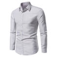 thumbnail image 1 of Dress Shirts for Men Long Sleeve Button-Down Collared Tshirts Shirt Mens Formal Business Casual Printed Slim Breathable Office Work Tops, 1 of 5
