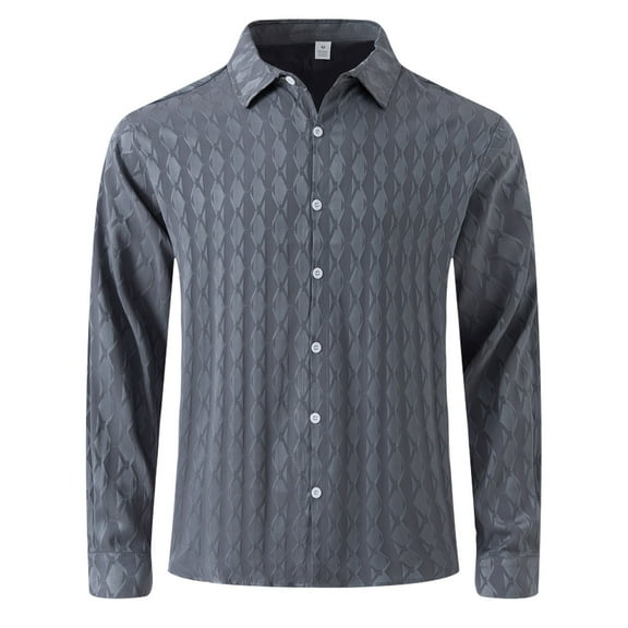 Dress Shirts for Men Long Sleeve Button-Down Tshirts Shirt with Collar Mens Trendy Solid Color Breathable Slim Lapel Business Work Tops