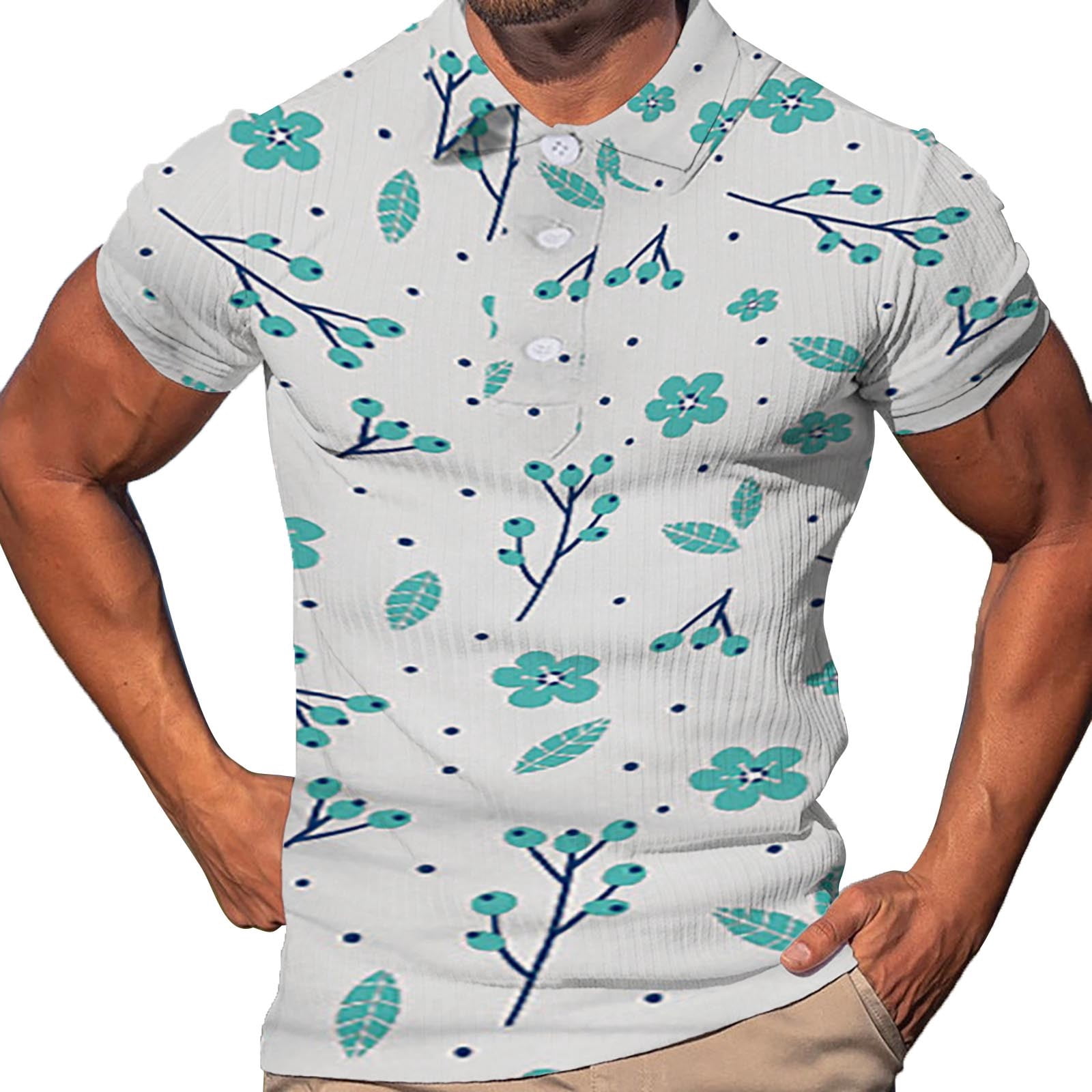 Dress Shirts for Men Summer Trend 3D Shirt Zipper Short Sleeve Pullover ...