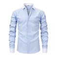 thumbnail image 1 of Dress Shirts for Men Wrinkle-Free Long Sleeve Tshirts Shirt Mens Business Casual Stripe Printed Button-Down Collared Slim Office Work Tops, 1 of 7