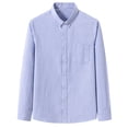 thumbnail image 1 of Dress Shirts for Men with Pocket and Collared Long Sleeve Tshirts Shirt Mens Business Casual Stripe Printed Button-Down Lapel Work Tees Tops, 1 of 3