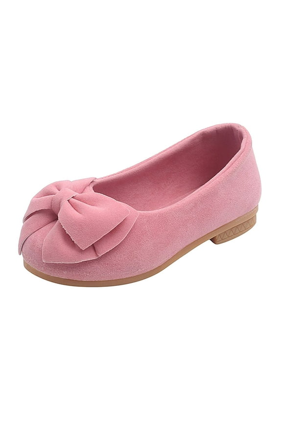 Dress Shoes For Girls Plain Color Bowknot Mary Jane Dress Shoes Wedding Party Shoes,Size 2 Years-2.5 Years