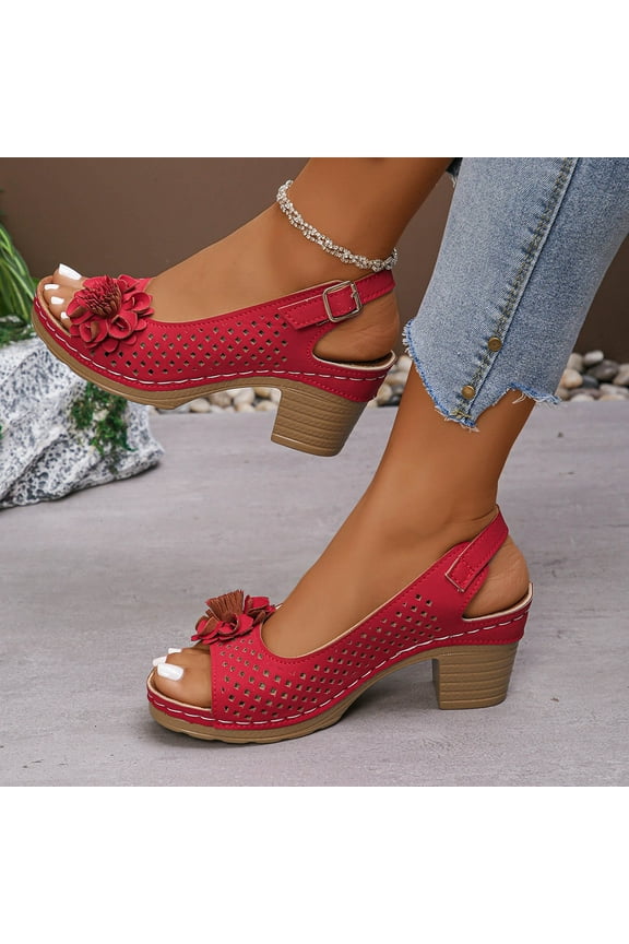 Wedge Flip Flops Strappy Heels for Women Dressy Open Toe Comfort Block Heel Dress Shoes for Prom Party Wedding