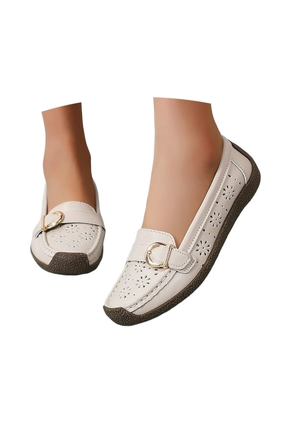 Dress Shoes Penny Loafers for Women 2025 Fashion Casual Leather Anti Skid Slip on Walking Flats Work Shoes