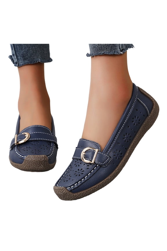 Dress Shoes Penny Loafers for Women 2025 Fashion Casual Leather Anti Skid Slip on Walking Flats Work Shoes