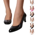 thumbnail image 1 of Dress Shoes for Women Versatile Medium Heeled All Season Women's Loose Feet Shallow Mouth Solid Color Work Leather Shoes Women's Pointed Closed Toe Dress Bridal Elegant Wedding Pumps Shoes, 1 of 5