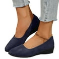 thumbnail image 1 of Dress Shoes for Women Ladies Fashion Spring Suede Wedge Low Heel Slip on Dressy Ballet Flats Walking Shoes, 1 of 9