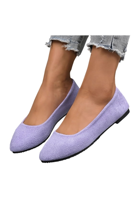 Dress Shoes for Women Round Toe Flats Shoes Ballet Flats Dressy Comfortable Foldable Flats Casual Loafers Solid Color Closed Toe Soft Sole Flat